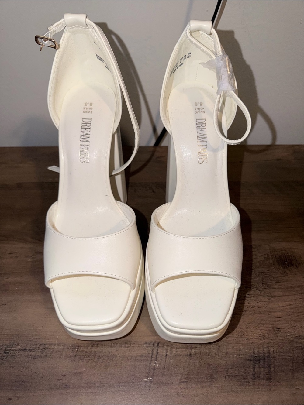 Dream Pairs White Ankle-Strap Platform Heels